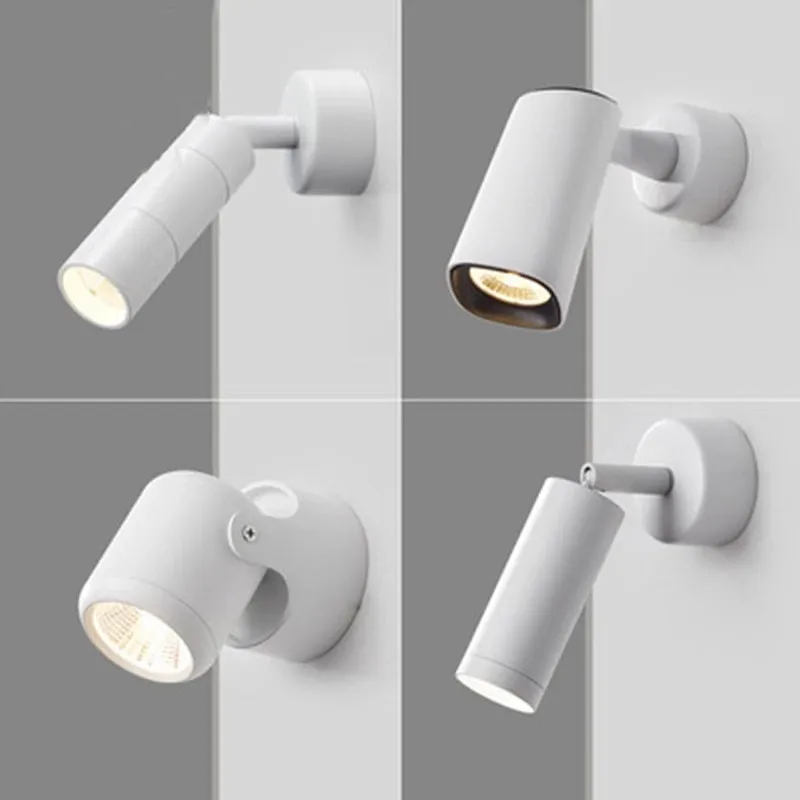 Mounted Adjustable Rotating Led Lamp Wall Lights Spotlight Track Decor Outdoor Light Decorative Luminaires Black White Folding