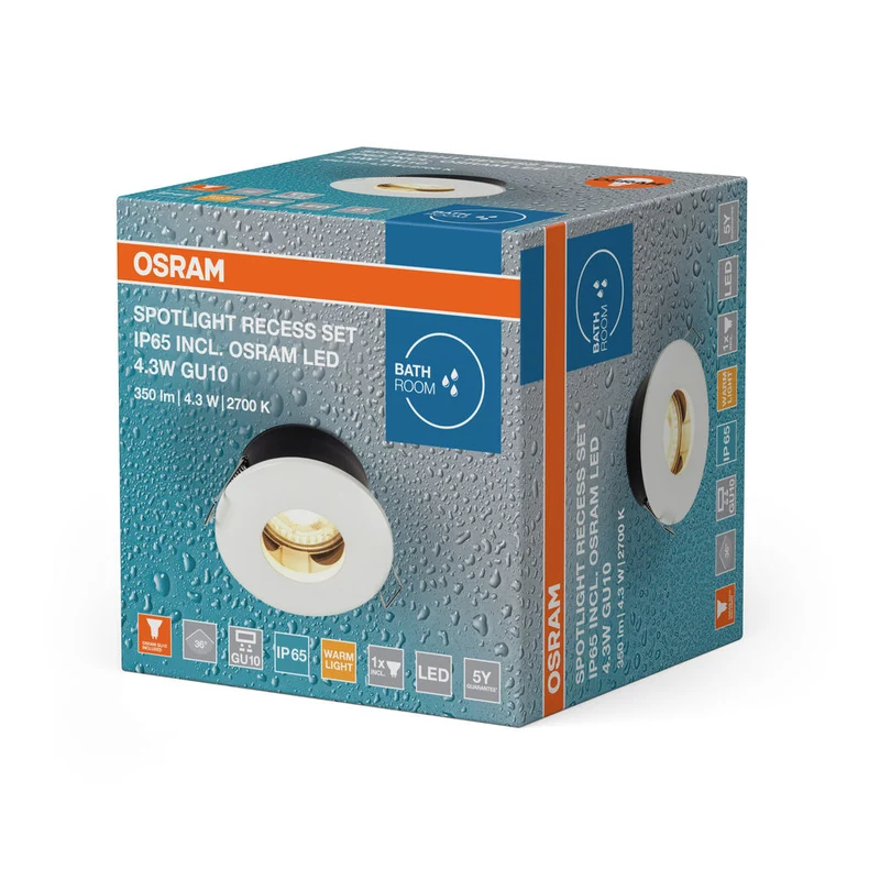 OSRAM ENCASTRÉ DOWNLIGHT TWISTLOCK LED Projecteur, Ø 85mm, 4,3W / 2700K Blanc chaud GU10