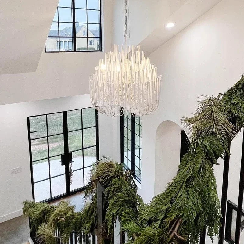 Lustre Chandelier en Bois Blanc