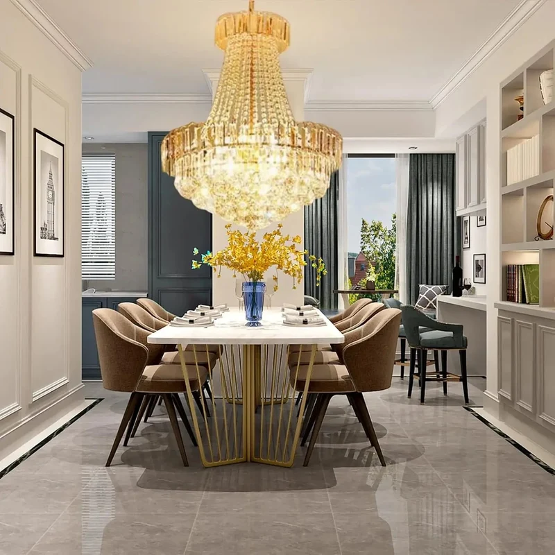 Lustre Luxe Chic en Cristaux