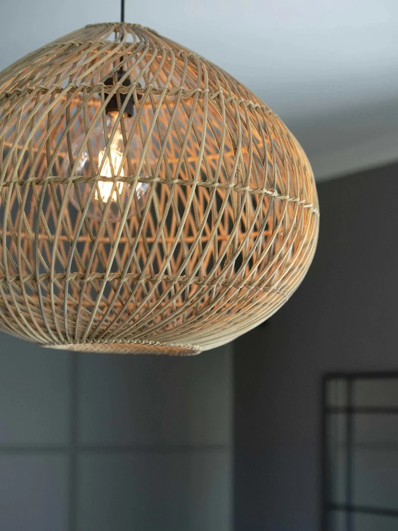 Lustre Rotin Naturel pour Salle a Manger
