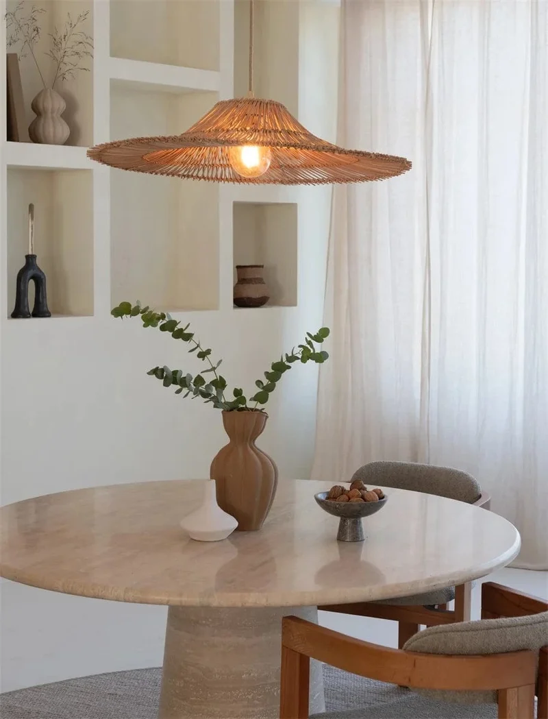 Lustre en Rotin pour Cuisine
