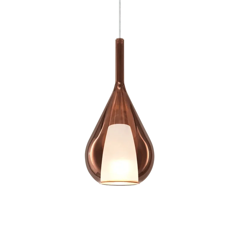 Suspension Verre Bronze Marron Poire