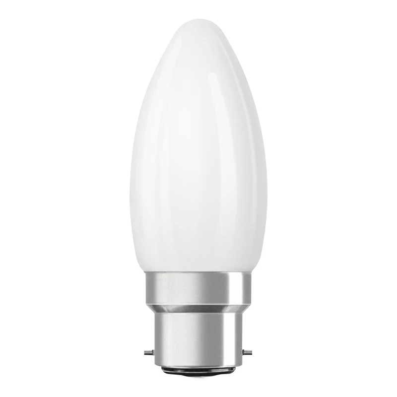 OSRAM LED Lampe LED Rétrofit CLASSIC B DIM 4.8W 82 Givré B22d, 470 lm, 2700 K, Blanc chaud