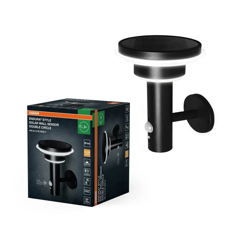 OSRAM ENDURA® STYLE SOLAIRE DOUBLE CERCLE Mur Double Cercle 6W BK