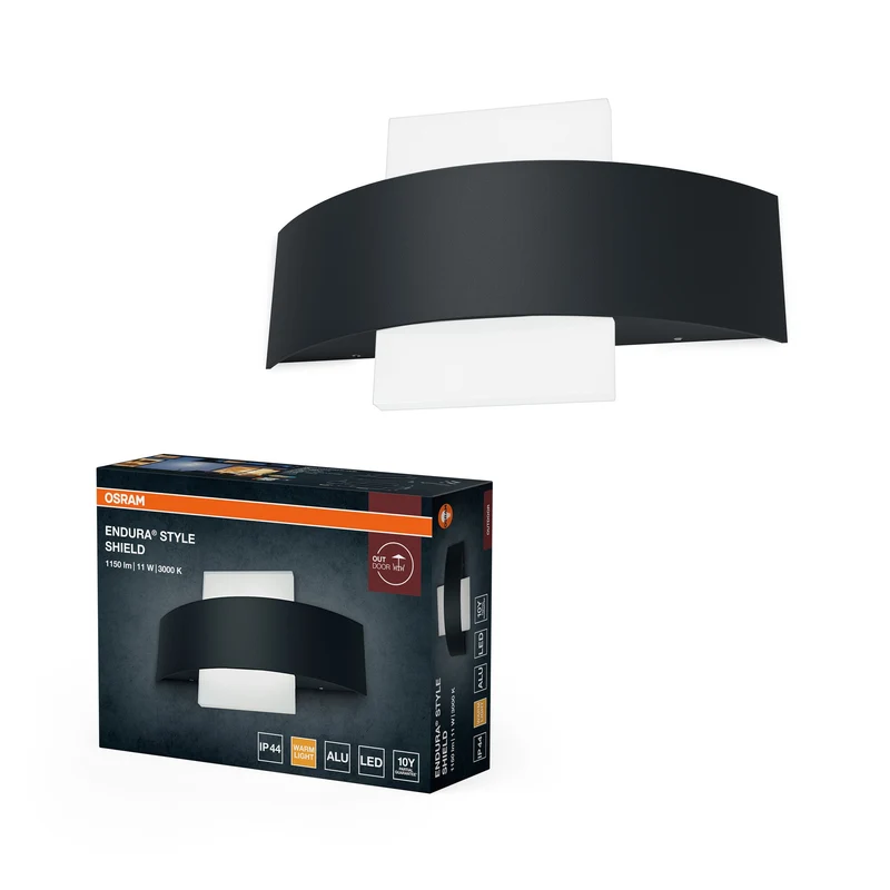 OSRAM LED Applique murale et plafonnier, luminaire pour applications extérieures, blanc chaud, 60,0 mm x 240,0 mm x 142,0 mm, ENDURA STYLE SHIELD