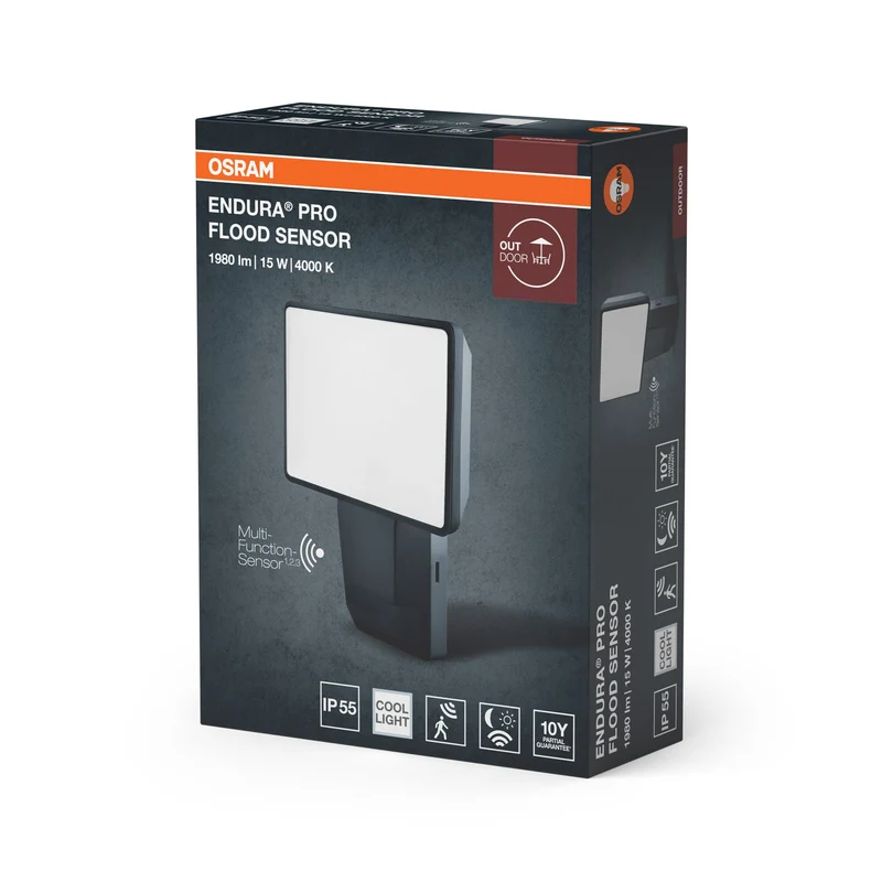 OSRAM LED Fluter, luminaire pour applications extérieures, blanc froid, 151,0 mm x 56,0 mm x 205,0 mm, ENDURA PRO FLOOD
