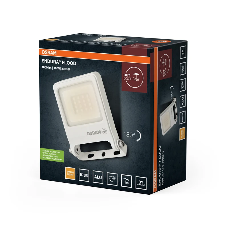 OSRAM ENDURA® projecteur LED 10W / 3000K blanc chaud