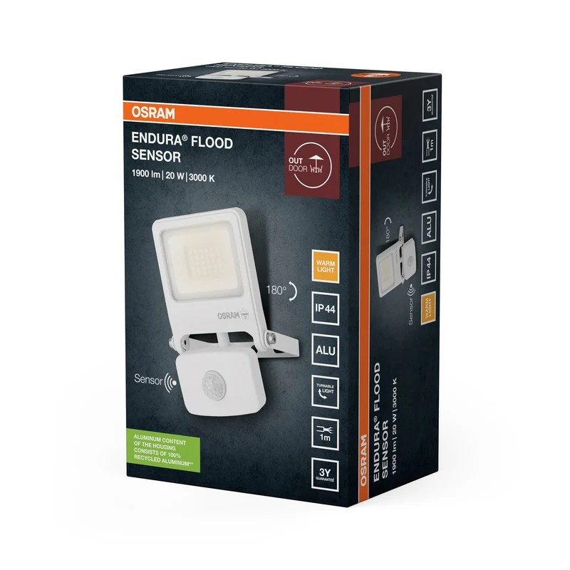OSRAM ENDURA® projecteur LED avec capteur 20W / 4000K blanc froid