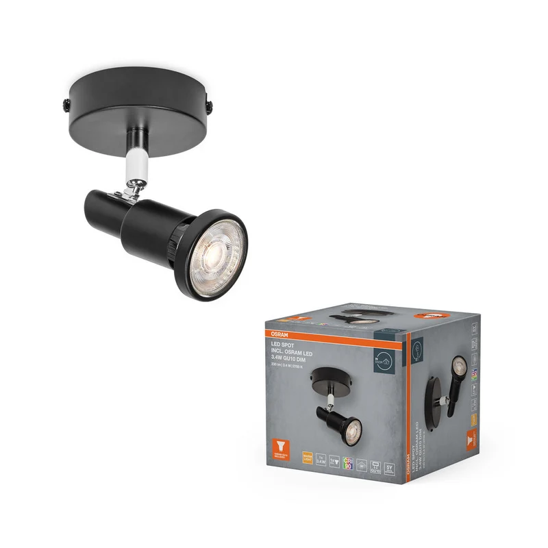 OSRAM LED SPOT GU10 Plafonnier / Applique murale 3,4W, 230lm, noir