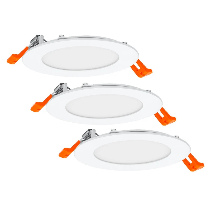 OSRAM Spot encastrable blanc, downlight slim avec pilote intégré, Ø 120 mm, couleur de lumière blanc chaud (3000K), 8W, IP20, pack de 3