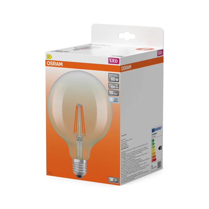 OSRAM LED Star Classic Lampe, forme boule, 7W, 806lm, clair, E27, blanc froid