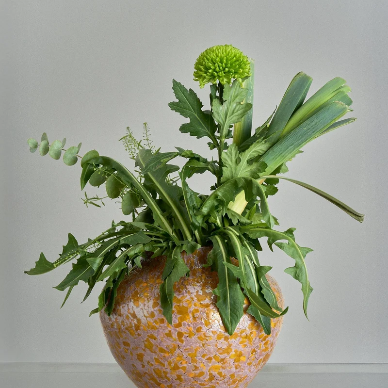 Stories of Italy Mustard & Violet Olla Large Vase