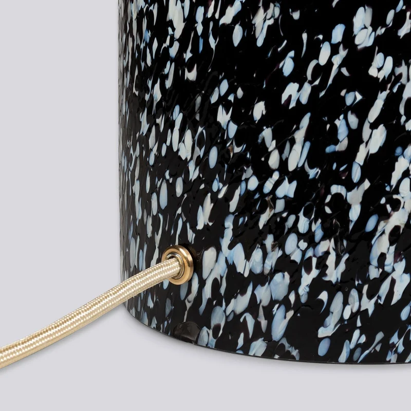 Stories of Italy Black & White Pillar Lamp / Linen