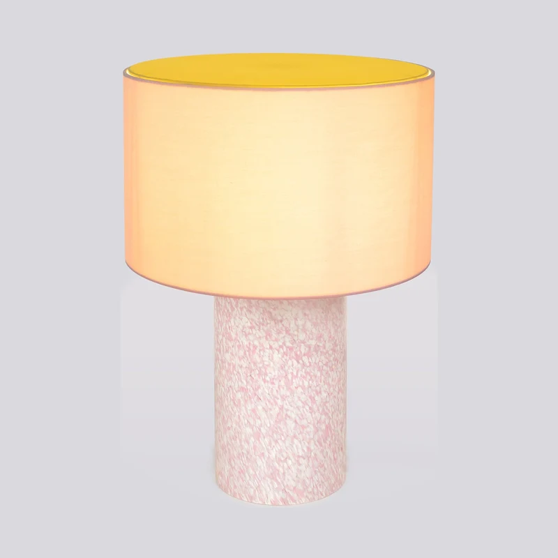 Stories of Italy Ivory & Pink Pillar Lamp