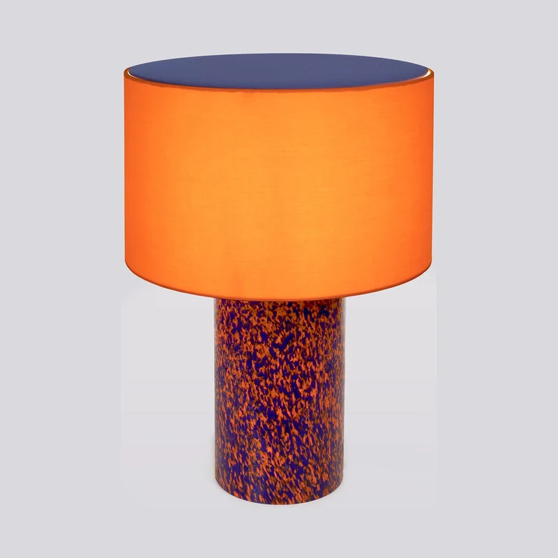 Stories of Italy Orange & Blue Pillar Lamp