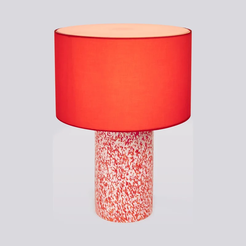 Stories of Italy Red & Ivory Pillar Lamp