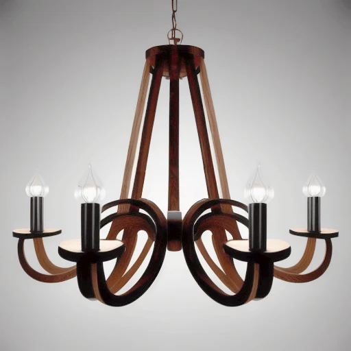 Chandelier en Bois Style Campagne