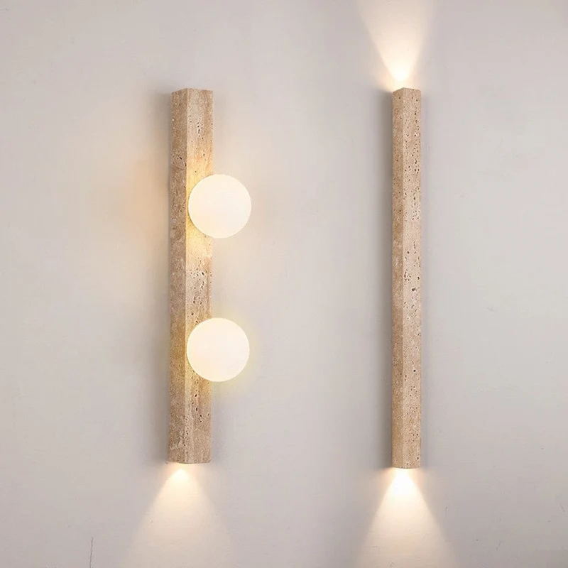 Luminaire Mural Long Travertin Pierre