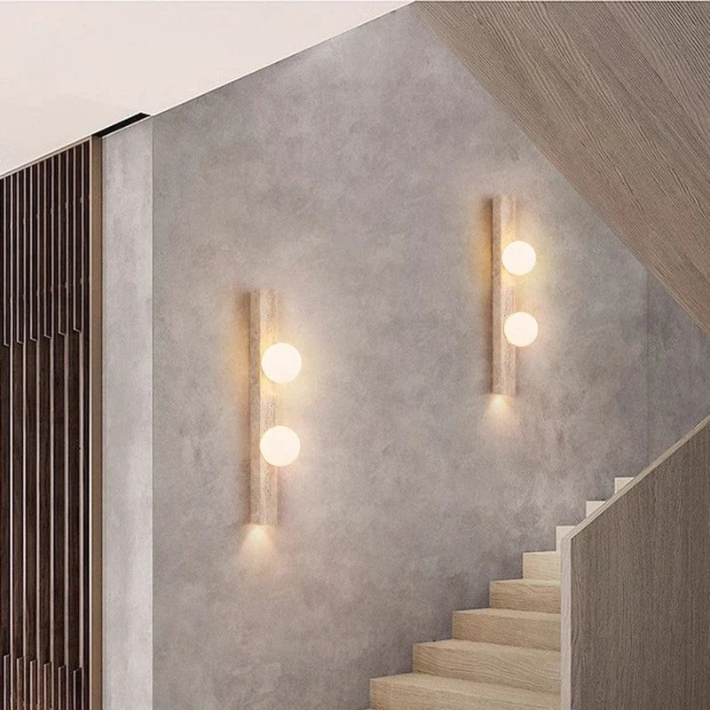 Luminaire Mural Long Travertin Pierre