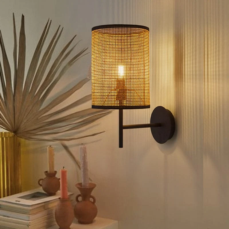 Applique Murale en Bambou Rattan