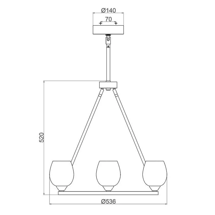 Chandelier Argent et Abat Jour en Verre