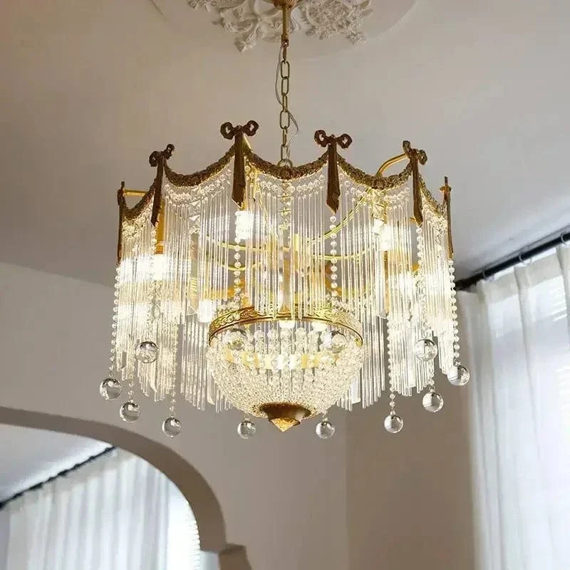 Lustre Geant en Cristal à Pampilles