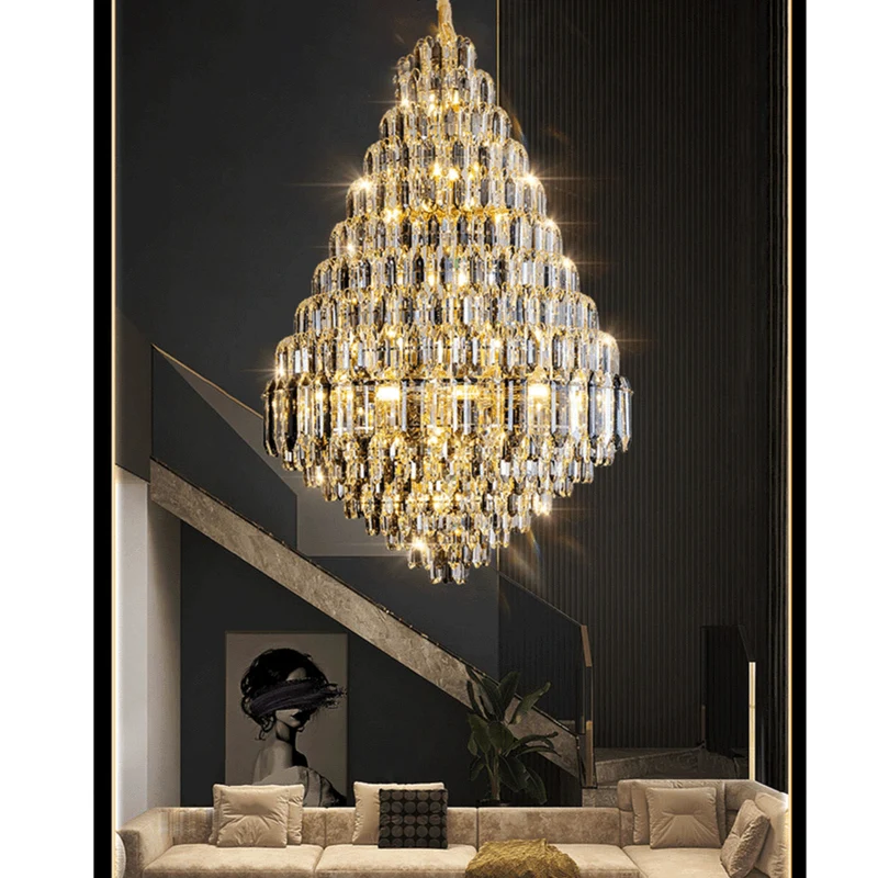 Lustre Geant Forme Ruche en Cristal