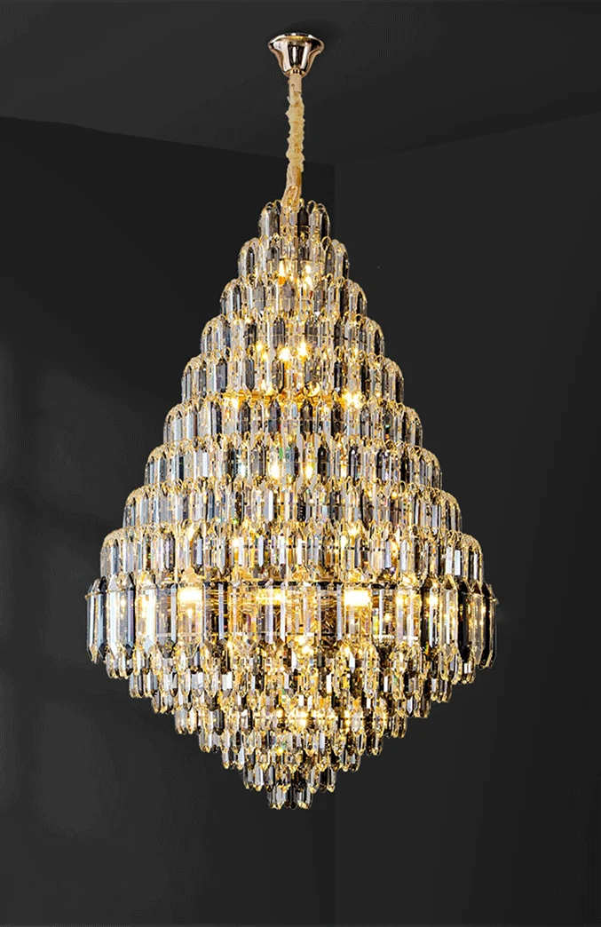 Lustre Geant Forme Ruche en Cristal