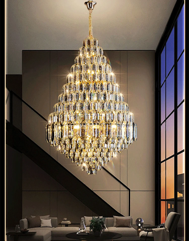 Lustre Geant Forme Ruche en Cristal