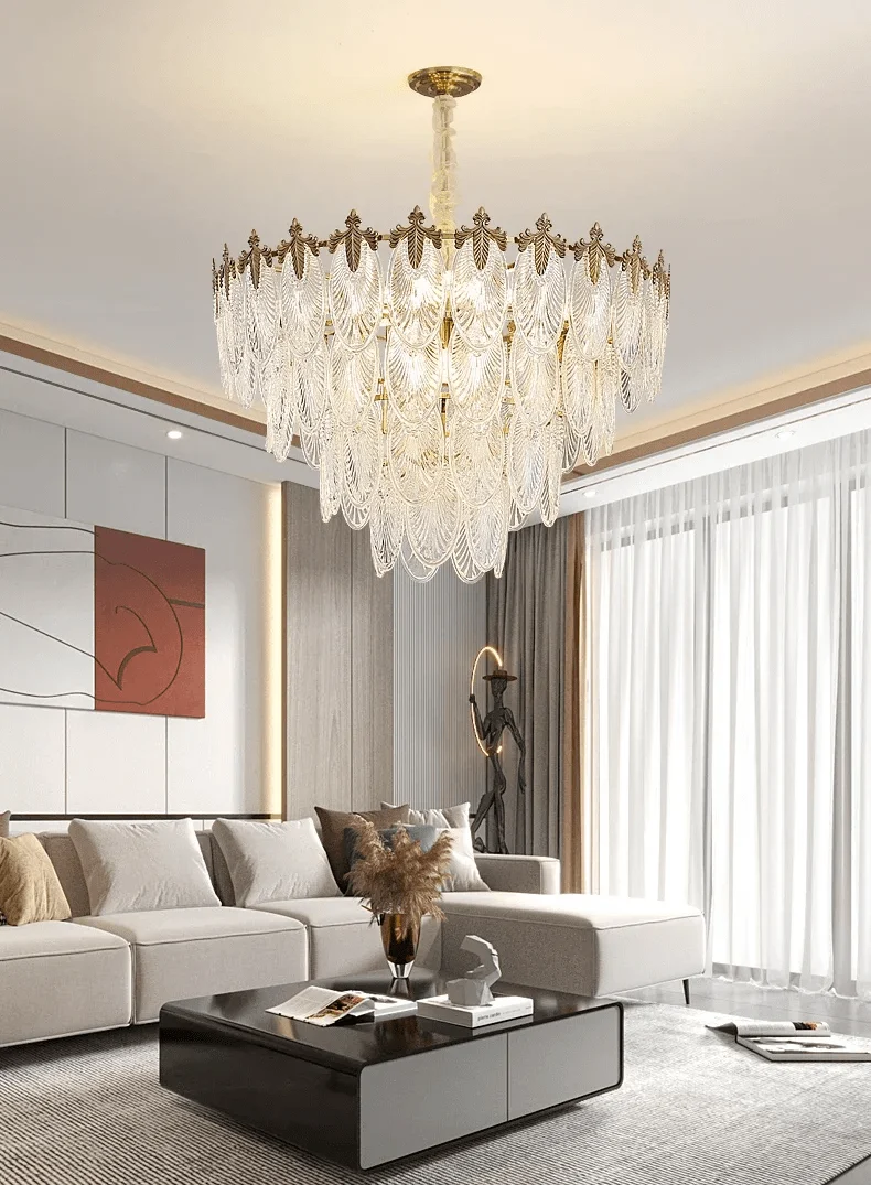 Lustre LED Salon Ecailles de Cristal