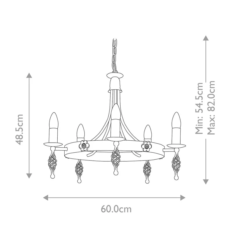 Lustre noir Belfry 5 lumières