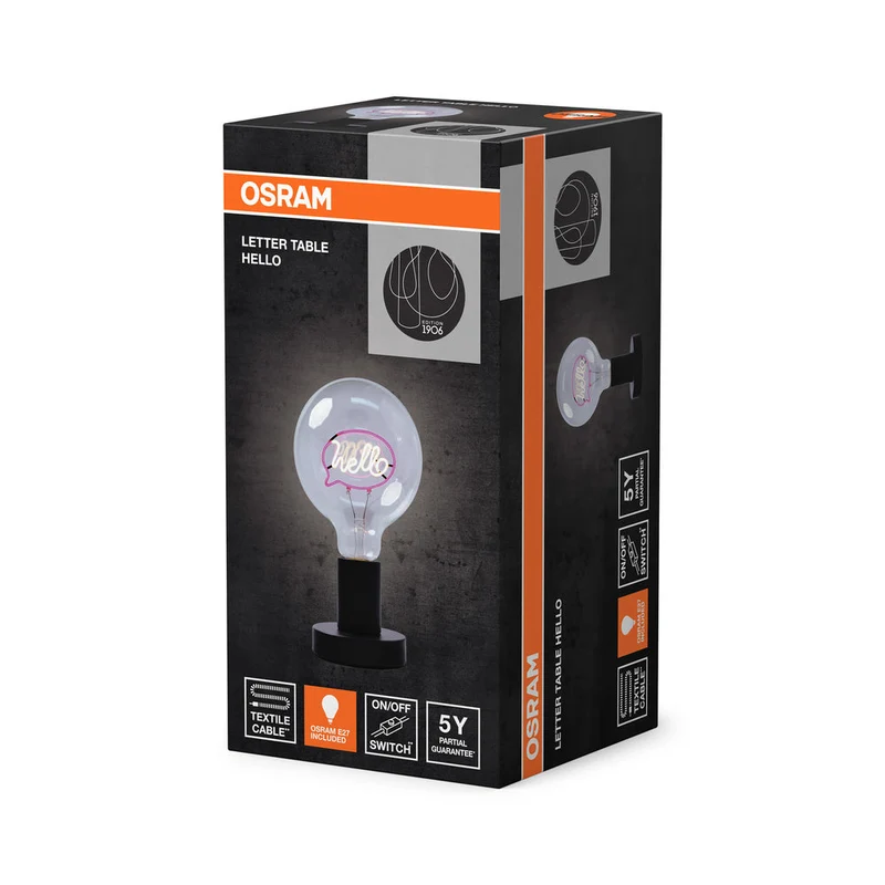OSRAM 1906 LAMPE DE TABLE LETTER Hello 1.2W E27