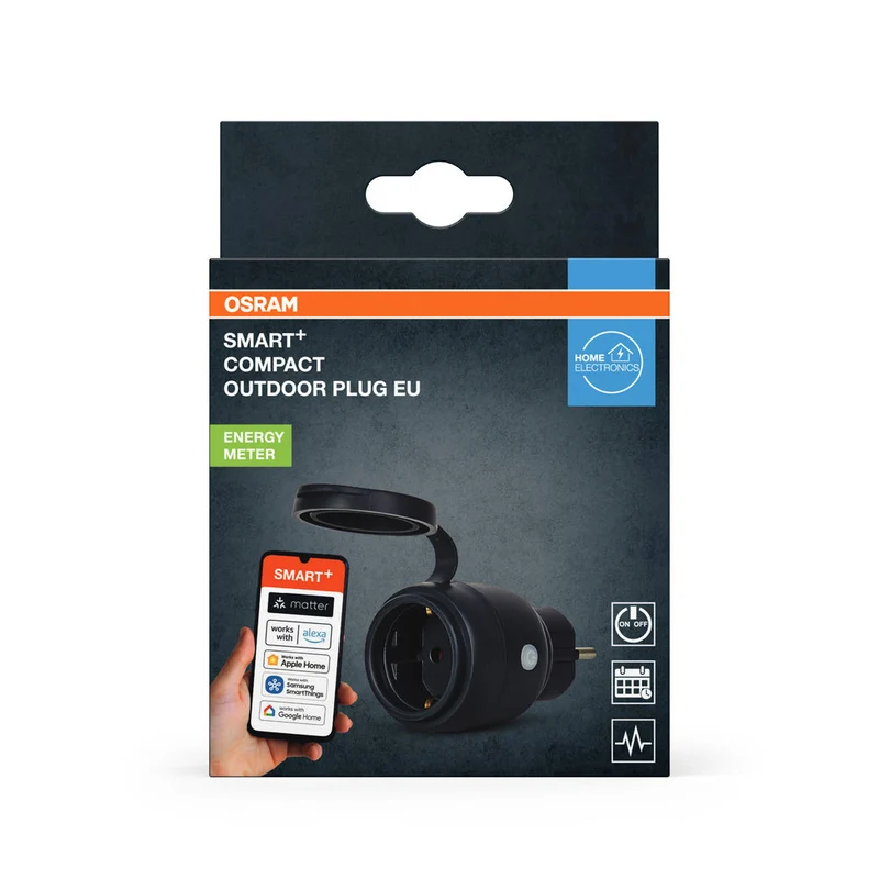 OSRAM Matter SMART+ COMPACT Prise intelligente extérieure, noire