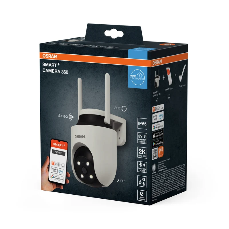 OSRAM Wifi SMART+ caméra de surveillance extérieure intelligente rotative blanche
