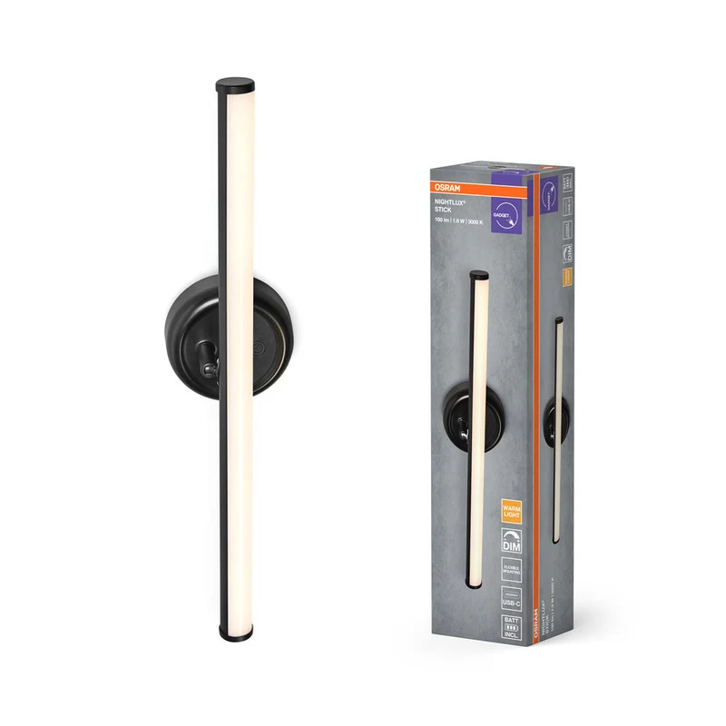 OSRAM NIGHTLUX STICK Lampe Dimmable Rechargeable USB Noir