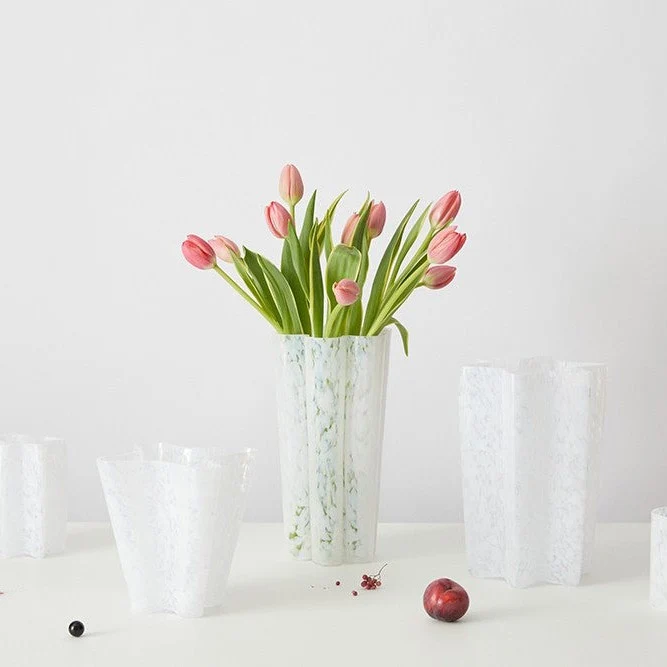 Stories of Italy Opaline Tall Flower Bucket Vase