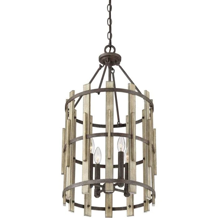 Luminaire Suspension Rustique en Bois