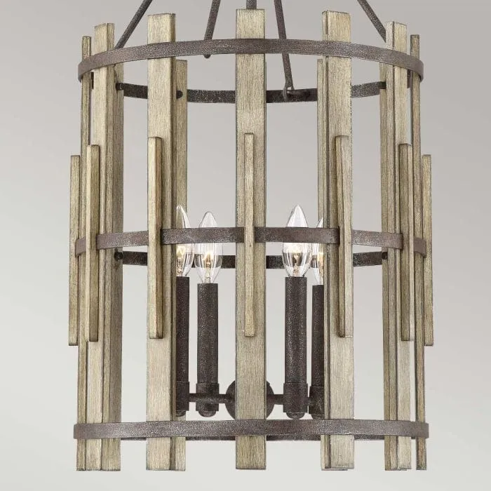 Luminaire Suspension Rustique en Bois