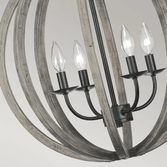Suspension Luminaire Bois Gris