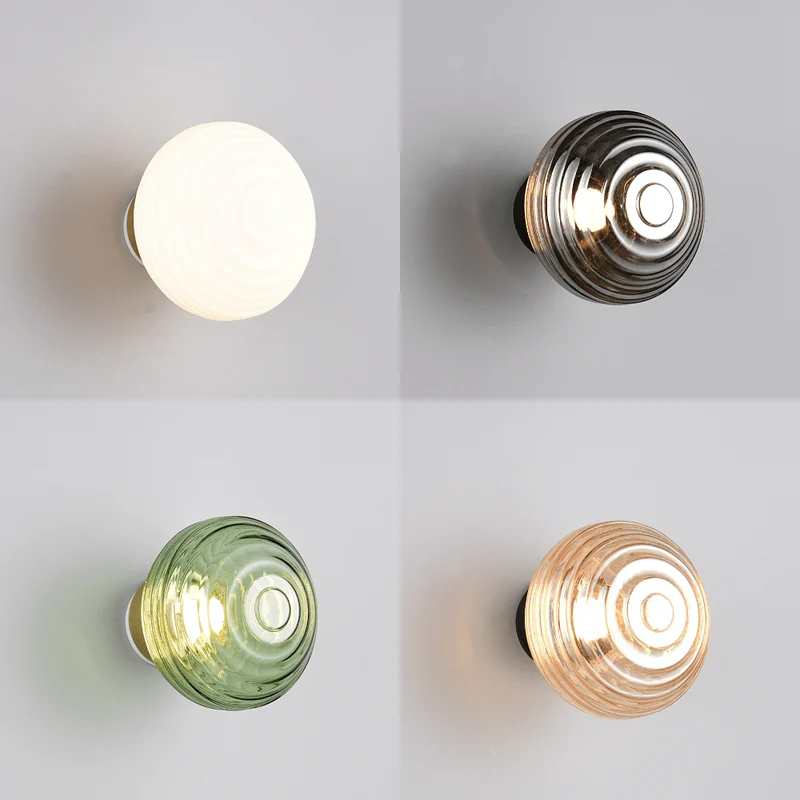 Lampe décorative murale bouton verre