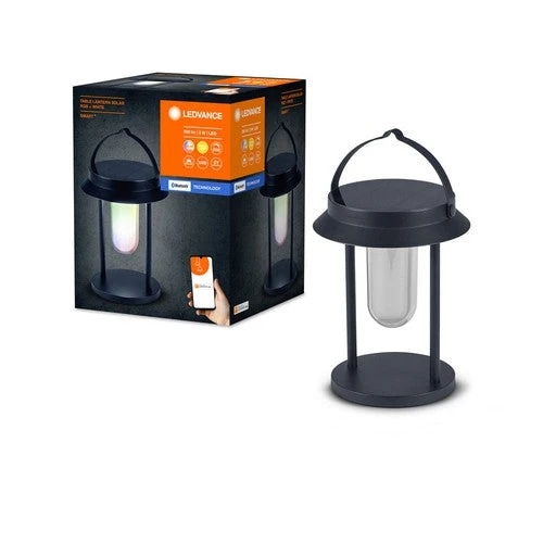 Lampe de table solaire Bluetooth LEDVANCE SMART+ Outdoor, noire, ronde