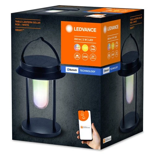 Lampe de table solaire Bluetooth LEDVANCE SMART+ Outdoor, noire, ronde