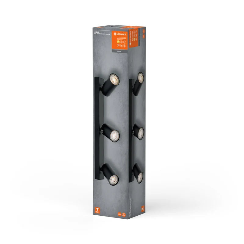 LEDVANCE LED SPOT OCTAGON Plafonnier 3 x 3,4W, GU10, 690lm, noir