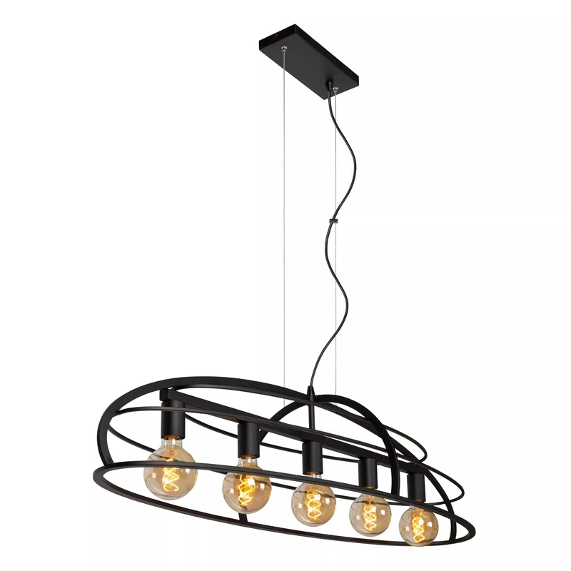 Lustre noir 5 lampes pour Salle a Manger