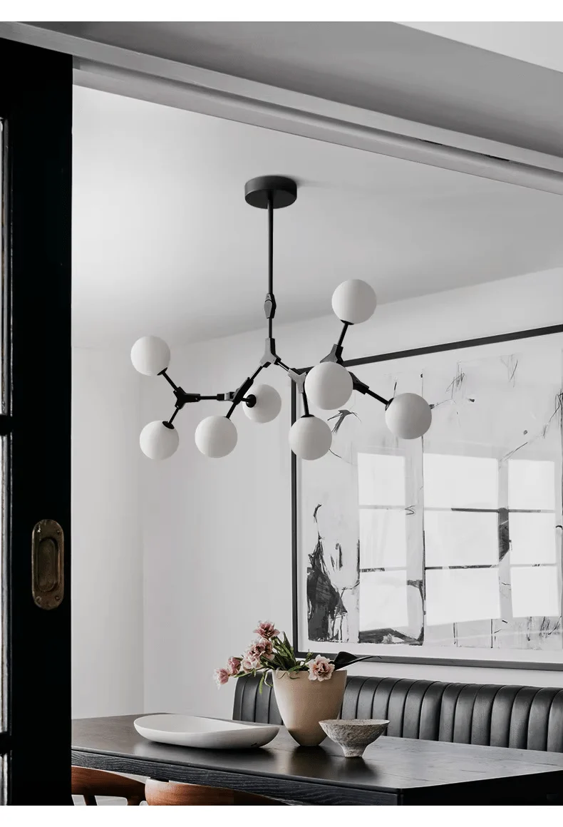 Lustre Suspension Noir Blanc Branche