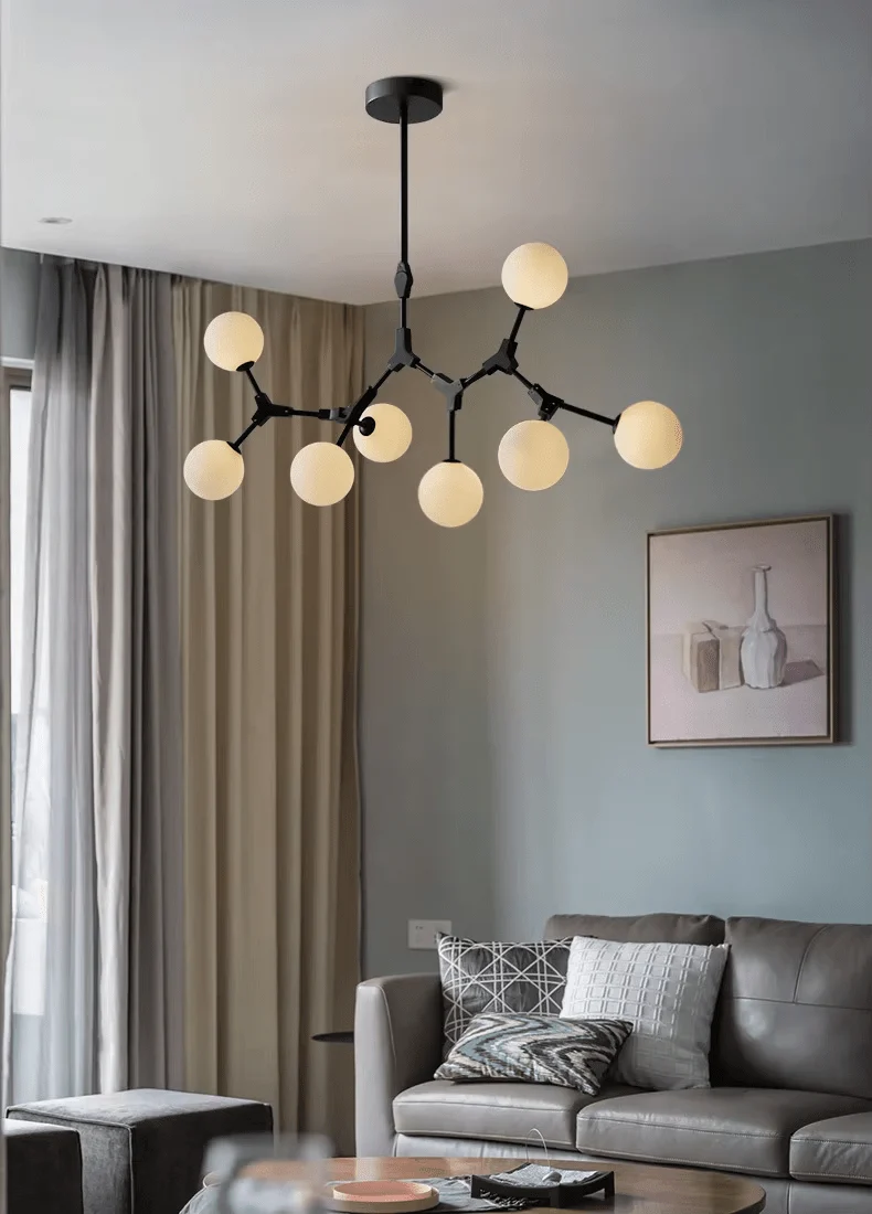 Lustre Suspension Noir Blanc Branche