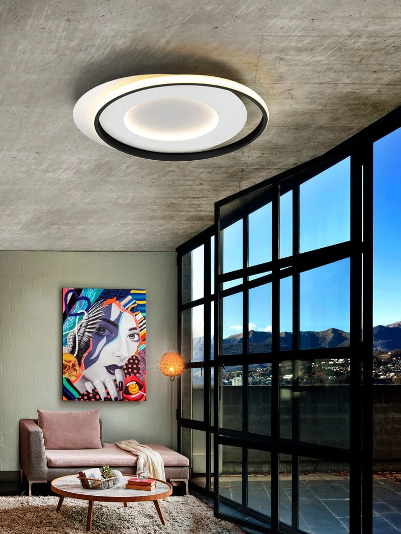LED Plafonnier Noir Contemporain