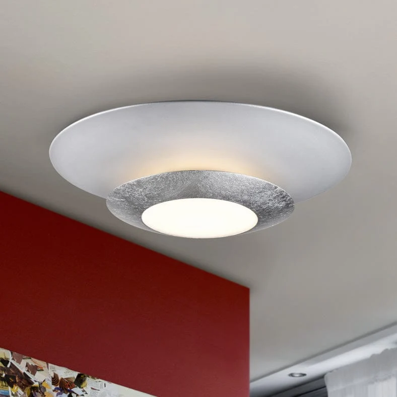 Plafonnier LED Moderne Blanc Gris