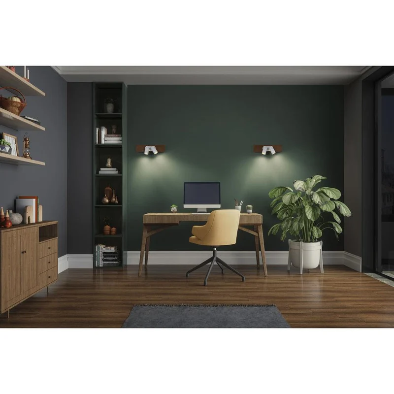OSRAM DECOR SPOT MERCURY Plafonnier, 2 x 3,4W, aspect bois, blanc